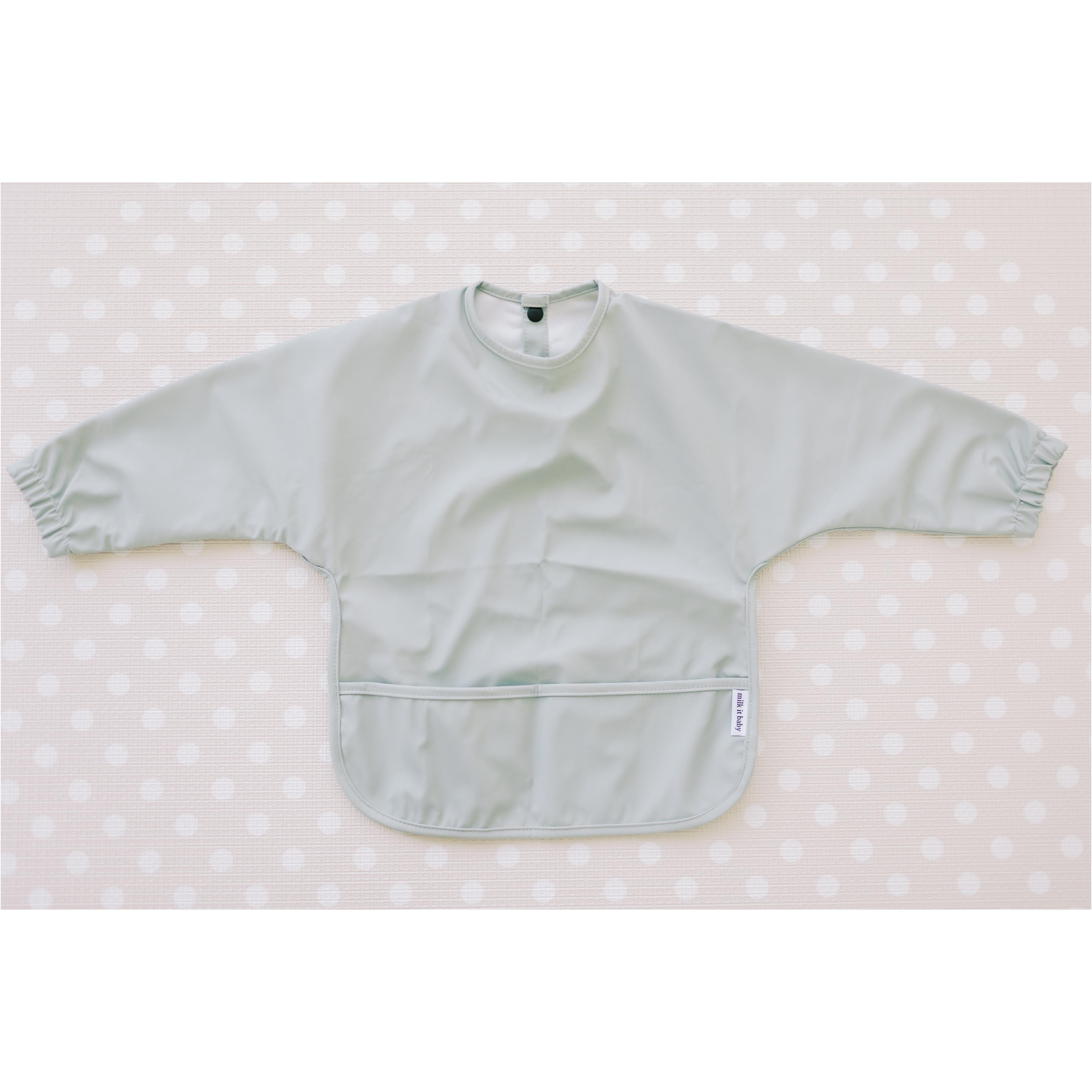 Milk It Baby Water Proof Sleeved Bib, Seafoam Green, MI-SBSG005