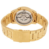 Seiko Men's Seiko 5 Automatic Analog Watch Gold Dial with Gold Stainless Steel Strap, SNKK20K