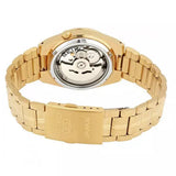 Seiko Men's Mechanical Watch Analog, Green-Luminous Dial Gold Stainless Band, SNK578J