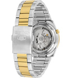Seiko Men's Mechanical Watch Analog, White Dial Silver & Gold Stainless Band, SNKE04J