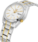 Seiko Men's Mechanical Watch Analog, White Dial with Two Tone Stainless Band, SNKL47K