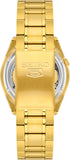 Seiko Men's Mechanical Watch Analog, Black Dial with Gold Stainless Band, SNKL50K