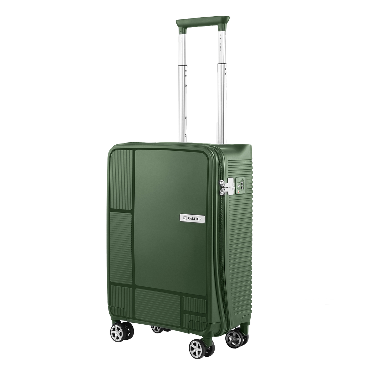Carlton globetrotter 55cm 360° 8 Wheel Hard Top Trolley-Green, GLOBETROTTERT55GRN