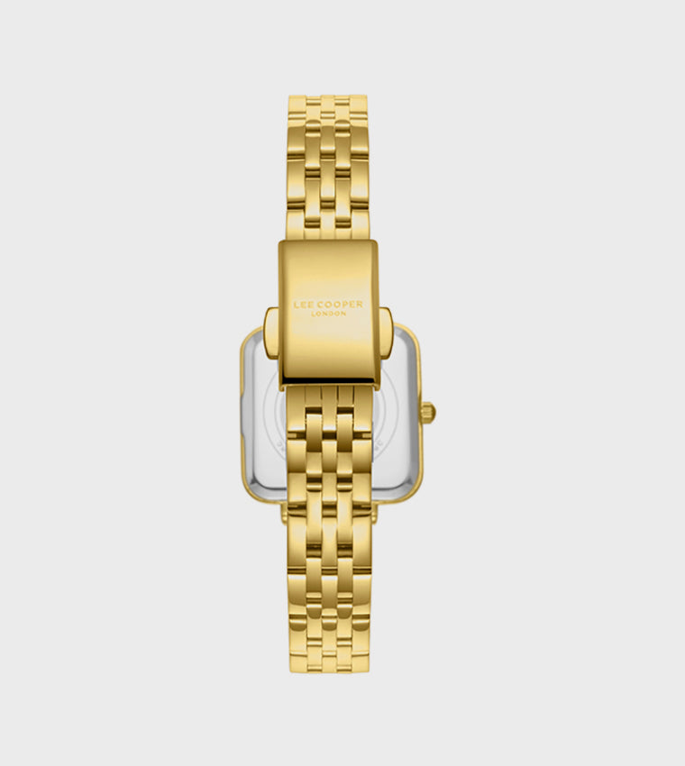 Lee Cooper Women's Analog Watch Purple Dial With Gold Metal Band,LC08226.180