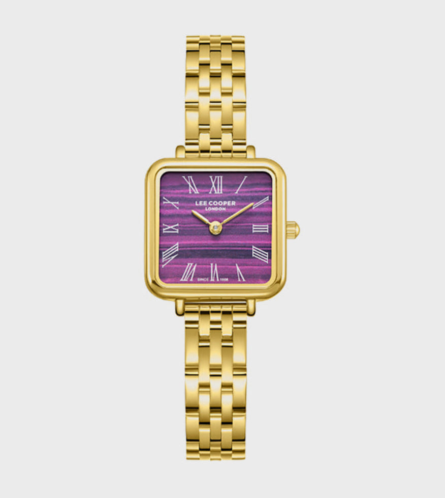 Lee Cooper Women's Analog Watch Purple Dial With Gold Metal Band,LC08226.180 Lee Cooper watch LC08226.180