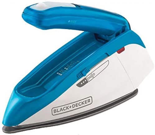 Black+Decker 1085W Dual Voltage Travel Steam Iron, Blue, TI250 Steam Iron BL-TI250