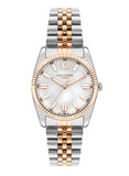 Lee Cooper Women's Watch Analog, Mother of Pearl Dial Silver Metal Band, LC07824.520