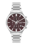 Lee Cooper Men's Watch Analog, Red Dial Silver Metal Band, LC07835.380