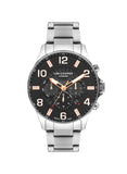 Lee Cooper Men's Watch Analog, Black Dial Silver Stainless SteelStrap, LC07802.360 
