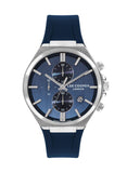 Lee Cooper Men's Multifunction Watch Analog, Blue Dial Blue Silicone Strap, LC07854.399 