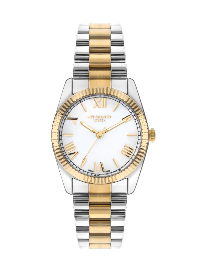 Lee Cooper Women's Watch Analog, Mother of Pearl Dial Silver Metal Band, LC07825.220 