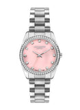 Lee Cooper Women's Watch Analog, Pink Dial, Silver Stainless Steel Strap, LC07478.380 