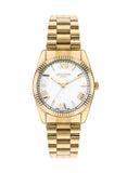 Lee Cooper Women's Watch Analog, Mother of Pearl Dial Gold Metal Band, LC07825.120