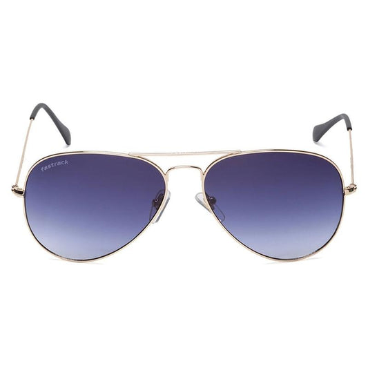 Fastrack Men's Aviator Sunglasses, Blue Lens, UV protected, M165BR12