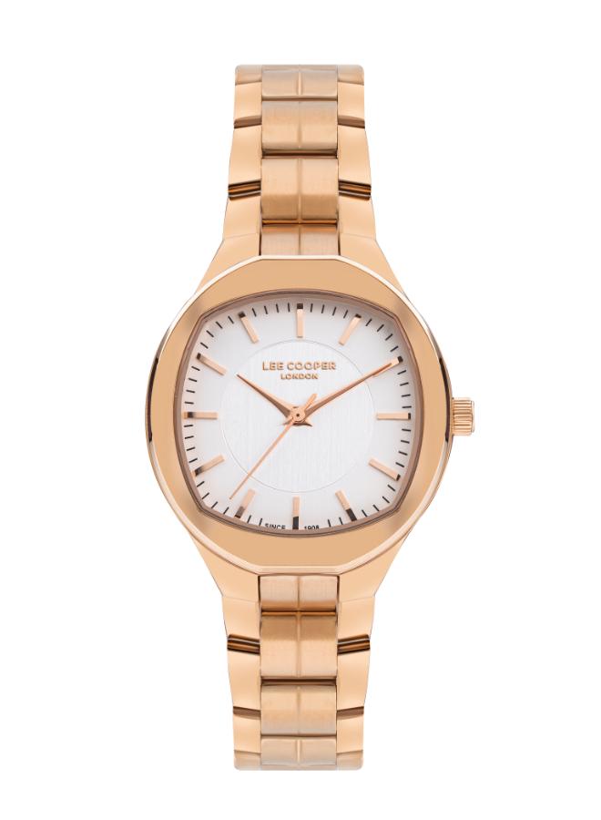 Lee Cooper Women's Watch Analog, Silver Dial Rose-Gold Metal Band, LC07850.430