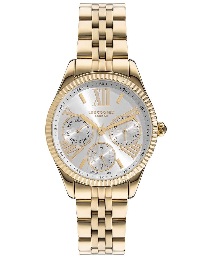 Lee Cooper Women's Watch Analog, Silver Dial, Gold Stainless Steel Strap, LC07333.130