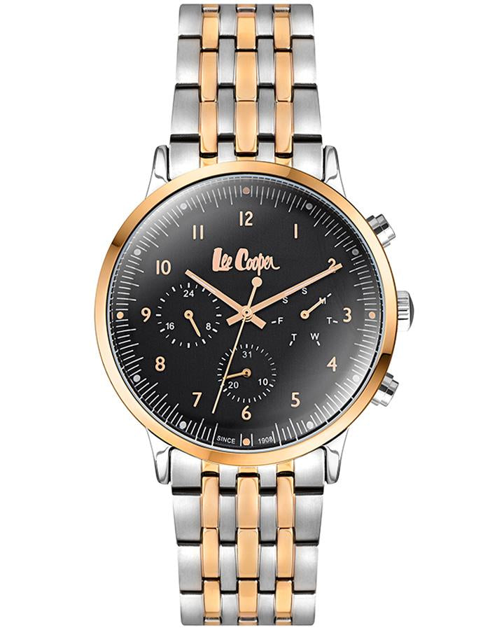 Lee Cooper Men's Watch Analog, Black Dial Two Tone Stainless Steel Strap, LC06969.550