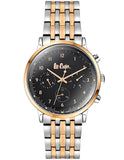 Lee Cooper Men's Watch Analog, Black Dial Two Tone Stainless Steel Strap, LC06969.550