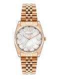 Lee Cooper Women's Watch Analog,Mother of Pearl Dial Rose-Gold Metal Band, LC07824.420 