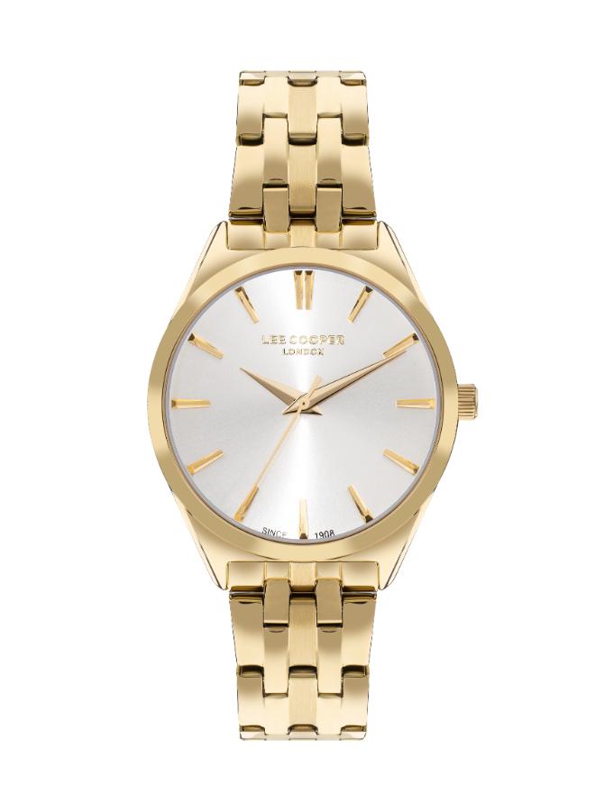 Lee Cooper Women's Watch Analog, Silver Dial Gold Metal Band, LC07833.130