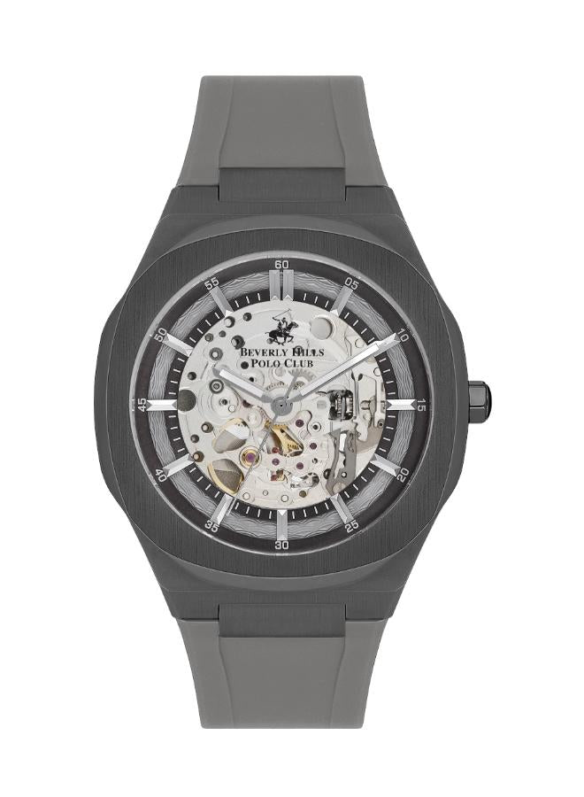 Beverly Hills Polo Club Men's Watch, Analog, Grey Dial, Grey Rubber Strap, BP3543X.066