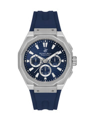 Beverly Hills Polo Club Men's Watch, Analog, Blue Dial, Blue Rubber Strap, BP3557X.399