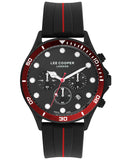 Lee Cooper Men's Watch Analog, Black Dial, Black Silicone Strap, LC07294.651 