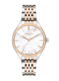 Lee Cooper Women's Watch Analog, Mother of Pearl Dial Silver Metal Band, LC07821.520