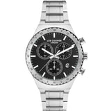 Lee Cooper Men's Multifunction Watch Analog, Black Dial Silver Metal Band, LC07853.350