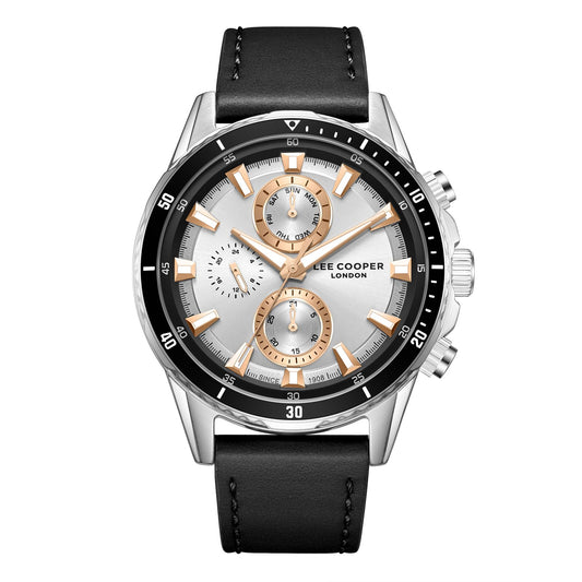 Lee Cooper, Men's, Analog Watch, Black Dial, with Leather Band, LE-LC08004.331