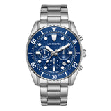 Lee Cooper Men's Watch Analog Blue Dial with Silver Stainless Steel Band, LC08101.390
