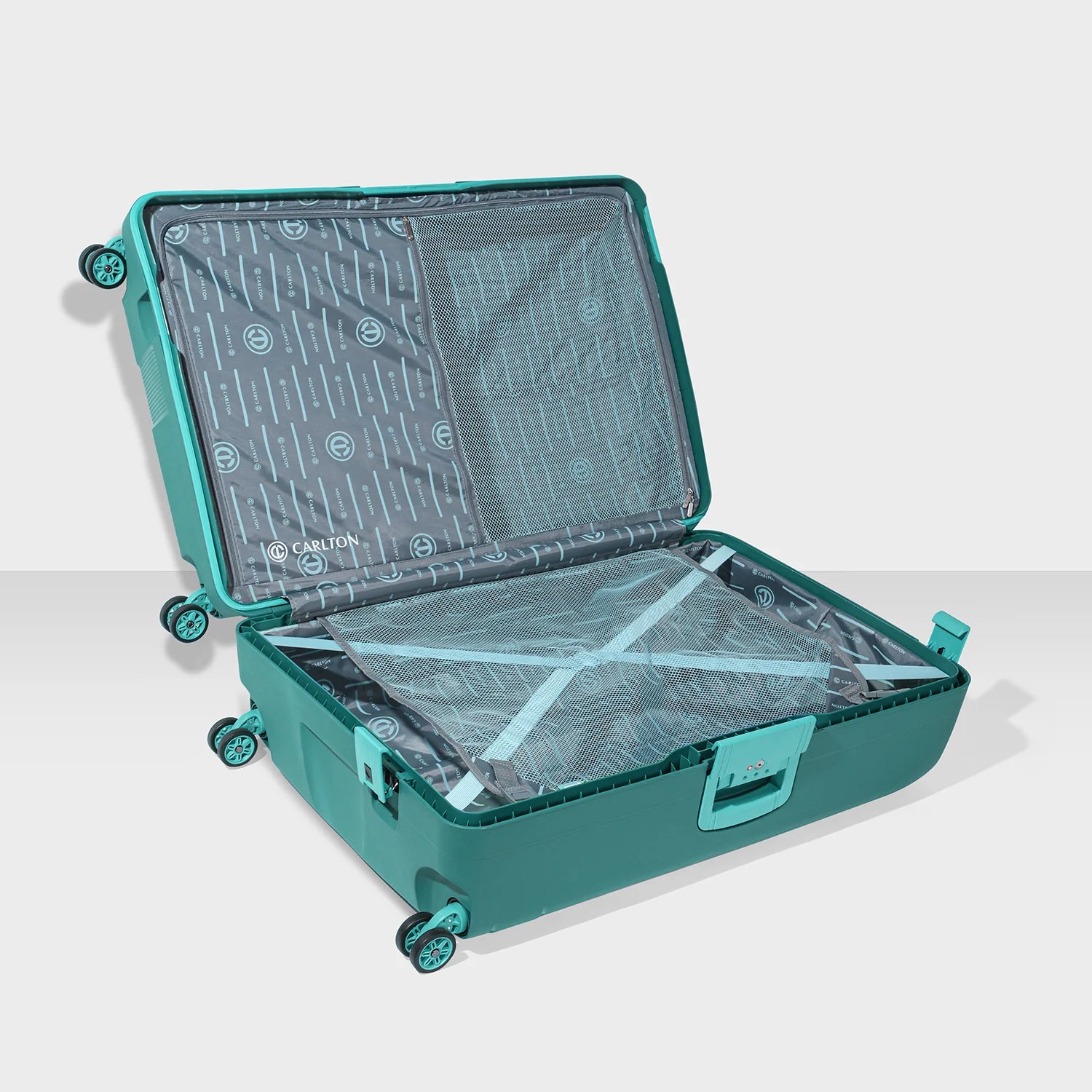 Carlton Vault 82cm 8 Wheel Hard Top Trolley-Green, VAULT82TGN