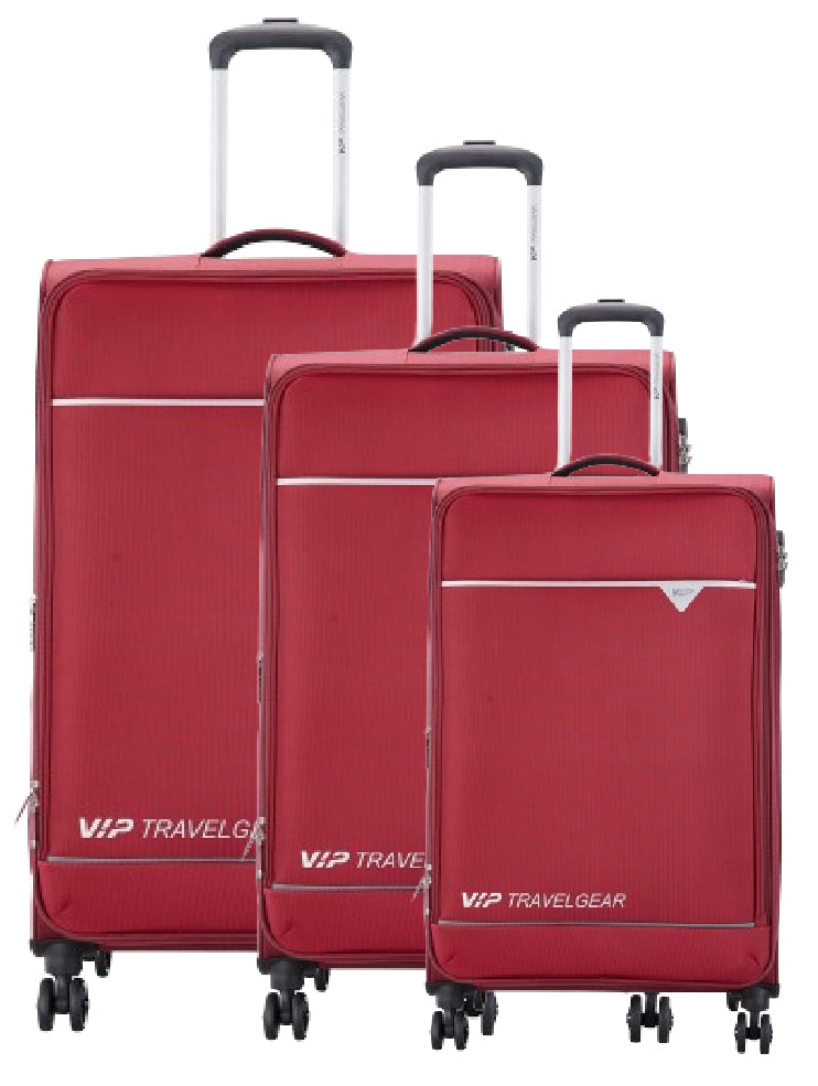 VIP Experia 55cm, 67cm, 79cm, 3pcs Soft Trolley Set Maroon, EXPERIA3PCSMRN