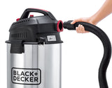 Black+Decker, 1610W, Wet and Dry Stainless Steel Tank Drum Vacuum Cleaner, 30 litre, Black/Silver, WV1450-B5 Vacuum Cleaner BL-WV1450