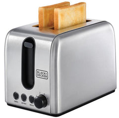 Black+Decker 2 Slice Stainless Steel Toaster, ET244