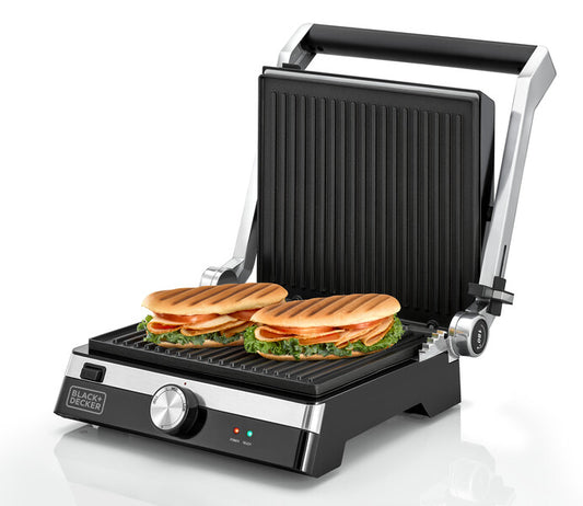 Black+Decker, 2000W Family Health Grill, Black/Silver, CG2000 Grills BL-CG2000
