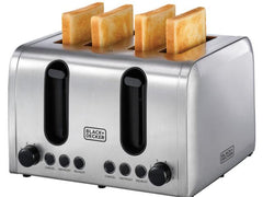 Black+Decker, 4 Slice Stainless Steel Toaster, 2100 Watts, ET444