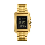 Alfajr Islamic Prayer Men's Digital Watch With Gold Stainless Steel Band, WL-08SG authentic Alfajr WL-08SG Islamic prayer product in Bahrain