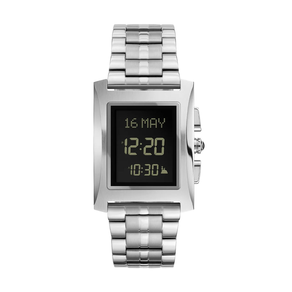 Alfajr Islamic Prayer Womens Watch Digital With Stainless Steel Band, WL-08SS