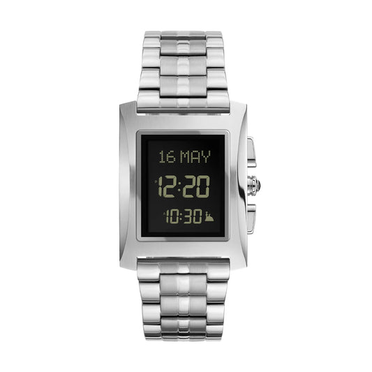 Alfajr Islamic Prayer Men's Digital Watch With Stainless Steel Band, WL-08SS authentic Alfajr WL-08SS Islamic prayer product in Bahrain