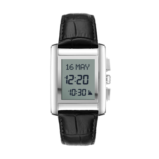 Alfajr Islamic Prayer Women's Digital Watch With Black Leather Strap, WS-06BLACK authentic Alfajr WS-06BLACK Islamic prayer product in Bahrain