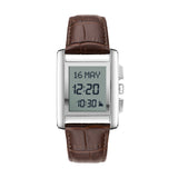 Alfajr Islamic Prayer Womens Watch Digital With Brown Leather Strap, WS-06BROWN