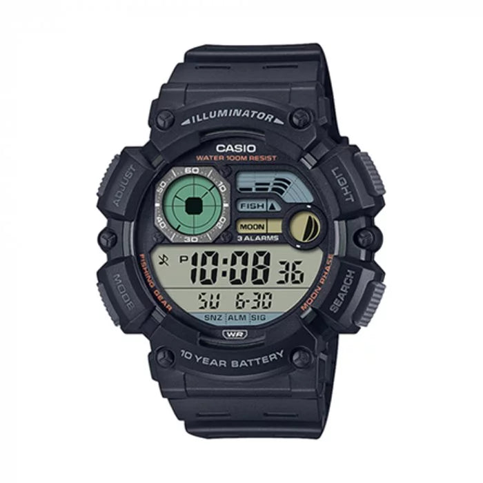 Casio, Men’s Watch Digital, Black Dial Black Resin Band, WS-1500H-1AVDF