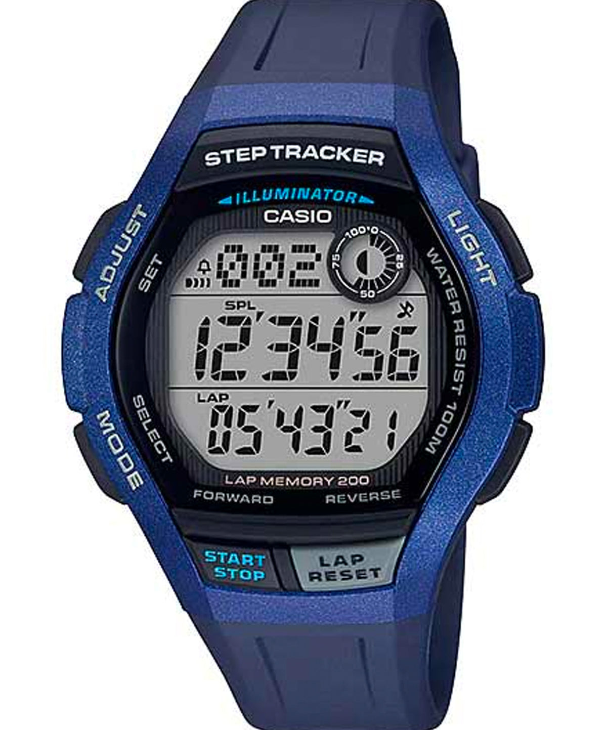 Casio, Men’s Watch Digital, Black Dial Blue Resin Band, WS-2000H-2AVDF