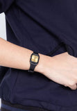 Casio, Women's Watch Analog, Gold Dial Black Resin Band, LQ-142E-9ADF product image
