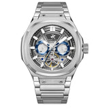 Beverly Hills Polo Club Men's Automatic Watch Analog Blue Dial with Silver Stainless Steel Band, BP3749X.390