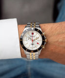 Swiss Military Hanowa Men's Chronograph Watch Silver Dial with Two-Tone Stainless Steel Bracelet, SMWGI2100760