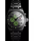 Swiss Military Hanowa Men's Chronograph Watch White Dial with Silver & Black  Stainless Steel & Leather (Set), SMWGI0005701-SET