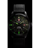 Swiss Military Hanowa Men's Analog Watch Green Dial with Black Vegan Leather Strap, SMWGN0001231