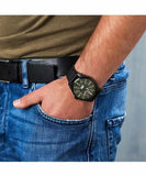 Swiss Military Hanowa Men's Analog Watch Green Dial with Black Vegan Leather Strap, SMWGN0001231
